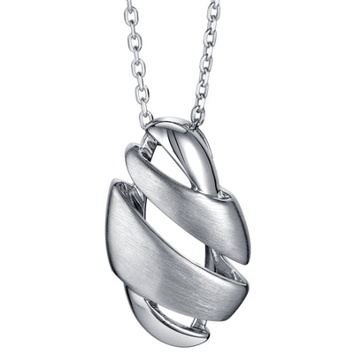 Sterling Silver Geometric Swirl Floating Pendant