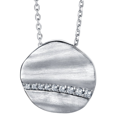 Sterling Silver Satin Disc Floating Pendant