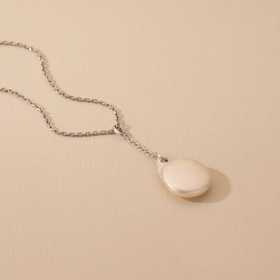 Freshwater Cultured Pearl Swing Pendant in Sterling Silver with 17" Chain + 3" extender alternate view, side view