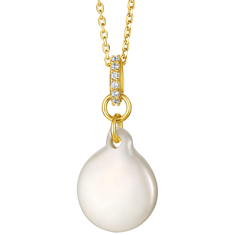 Freshwater Cultured Pearl Swing Drop Pendant in Yellow-Tone Sterling Silver with 17" Chain + 3" extender