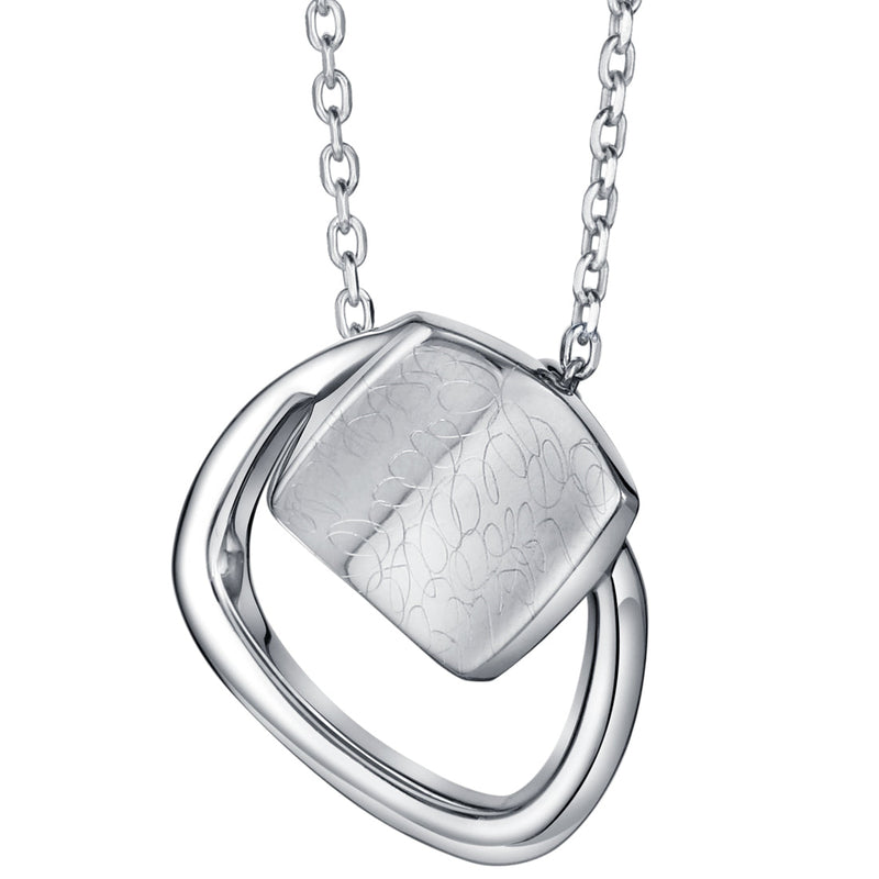 Sterling Silver Asymmetrical Floating Pendant