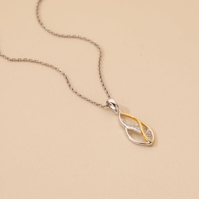 Two-Tone Sterling Silver Infinity Teardrop Pendant