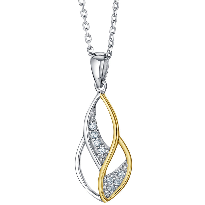 Two-Tone Sterling Silver Infinity Teardrop Pendant