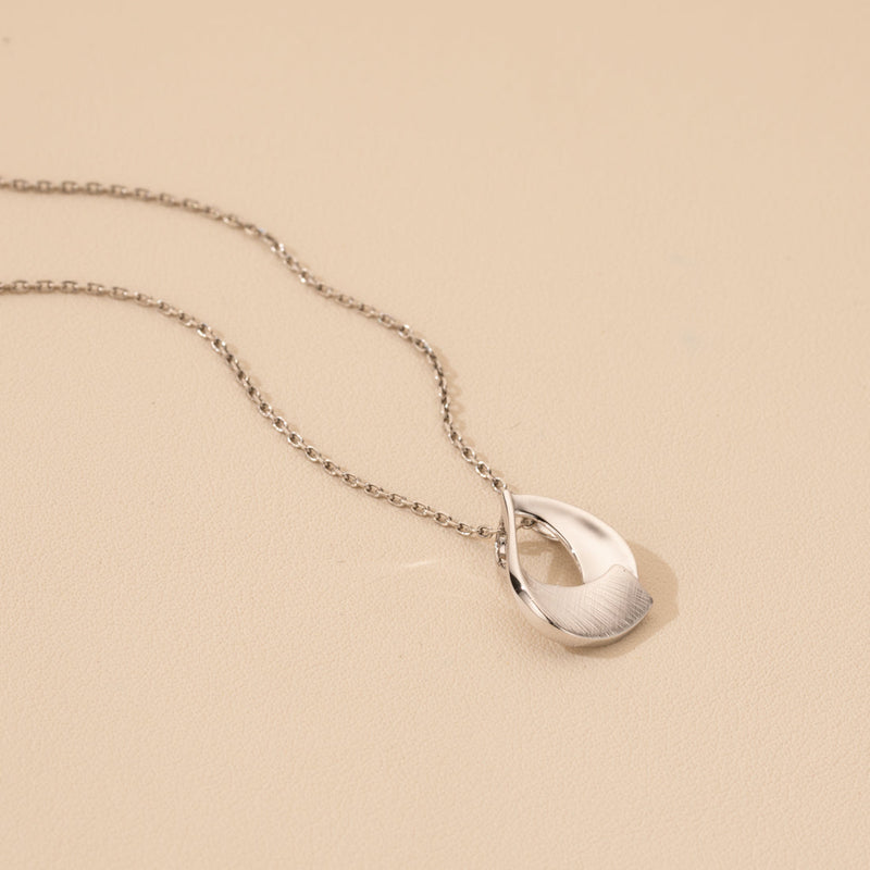 Sterling Silver Sculpted Open Teardrop Pendant