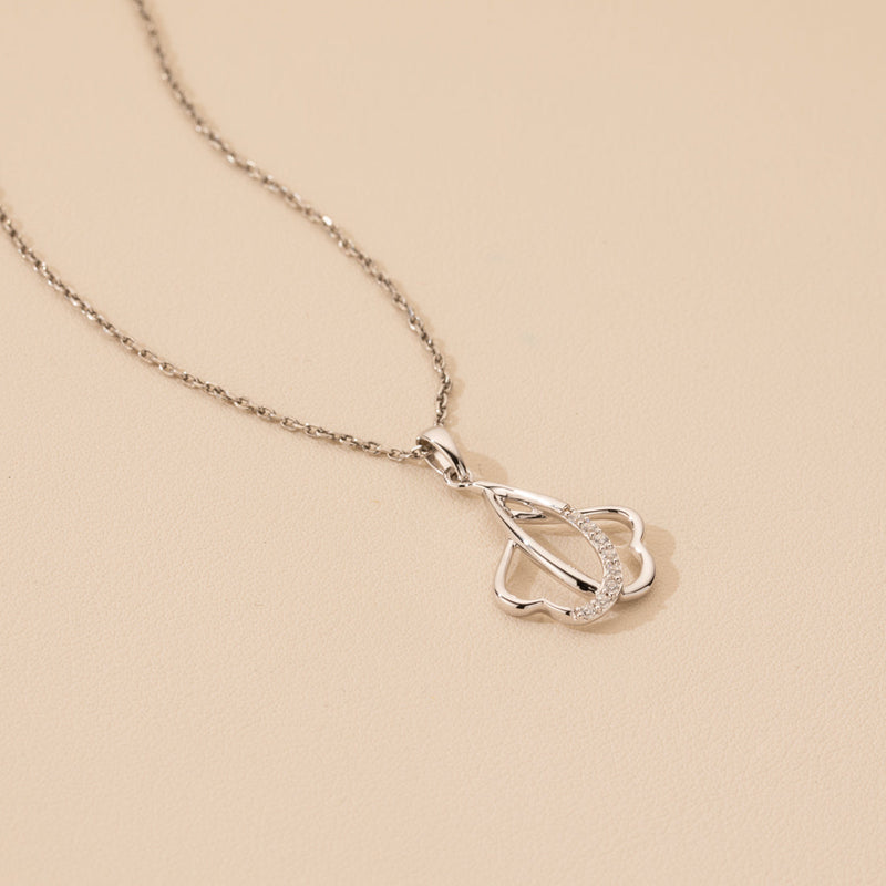 Sterling Silver Double Heart Linked Pendant