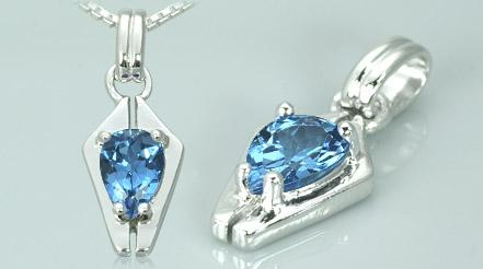 Pear Shape London Blue Topaz Pendant Sterling Silver