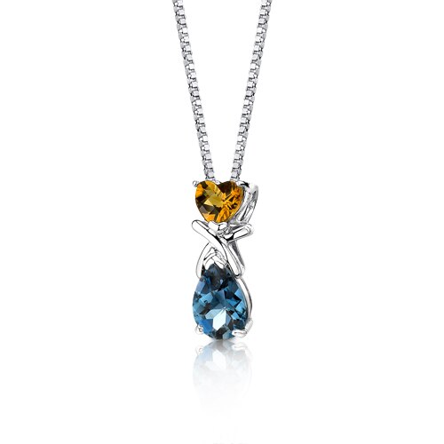 3 cts Heart Cut Citrine Sterling Silver Pendant