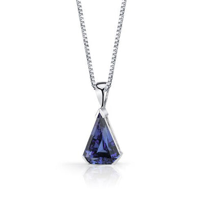 Alexandrite Pendant Necklace Sterling Silver Chevron 6.75 Carat