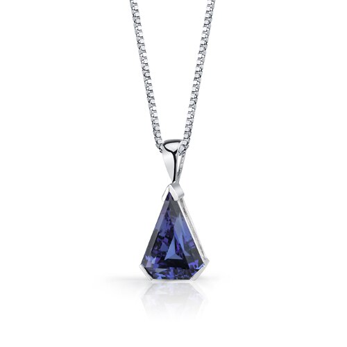 Alexandrite Pendant Necklace Sterling Silver Chevron 6.75 Carat