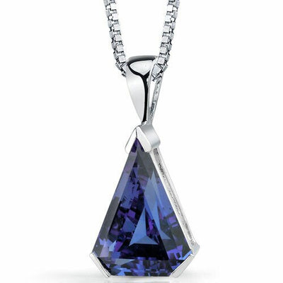 Alexandrite Pendant Necklace Sterling Silver Chevron 6.75 Carat