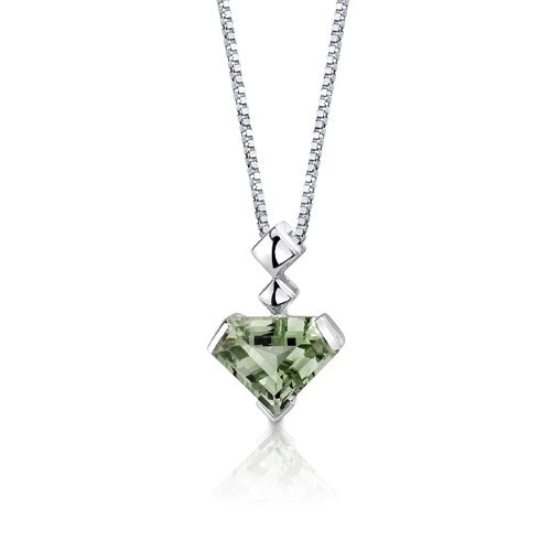 Green Amethyst Pendant Sterling Silver Superman 6.25 Carats