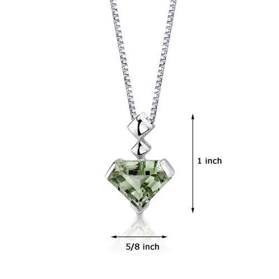 Green Amethyst Pendant Sterling Silver Superman 6.25 Carats