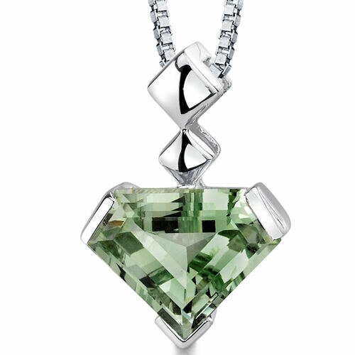 Green Amethyst Pendant Sterling Silver Superman 6.25 Carats