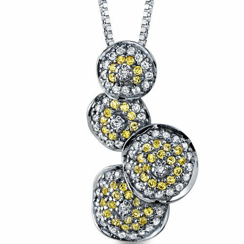 Cubic Zirconia Pendant Necklace Sterling Silver SP8826