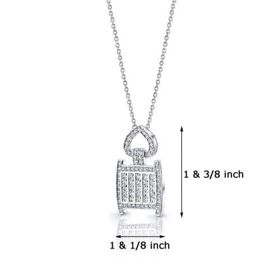 Cubic Zirconia Pendant Necklace Sterling Silver SP8834