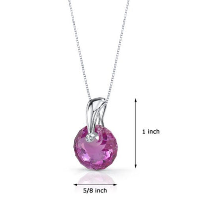 Pink Sapphire Pendant Necklace Sterling Silver Snail Cut 22 Cts