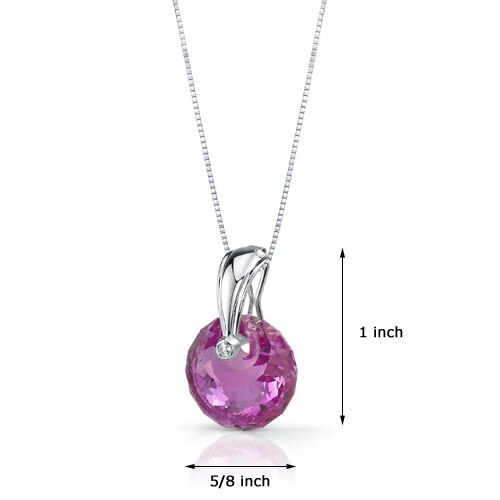 Pink Sapphire Pendant Necklace Sterling Silver Snail Cut 22 Cts