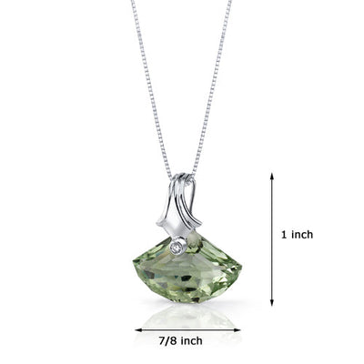 13 Carats Green Amethyst Sterling Silver Pendant