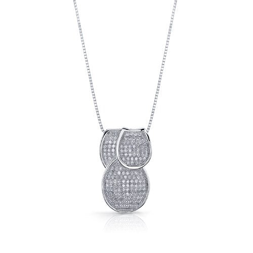 Cubic Zirconia Pendant Necklace Sterling Silver