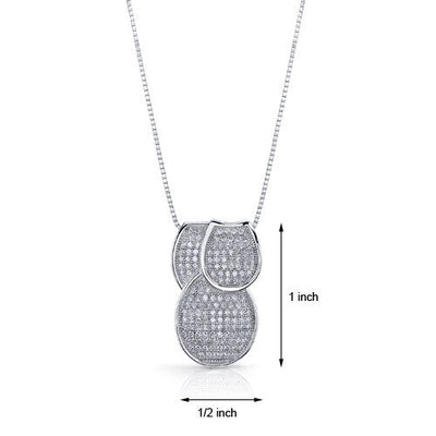 Cubic Zirconia Pendant Necklace Sterling Silver