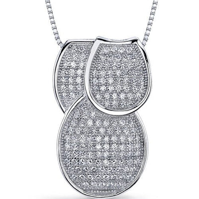 Cubic Zirconia Pendant Necklace Sterling Silver