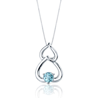 Swiss Blue Topaz Pendant Sterling Silver 1 Carat