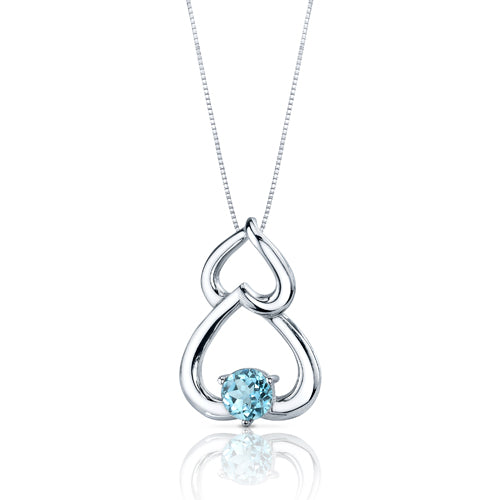 Swiss Blue Topaz Pendant Sterling Silver 1 Carat