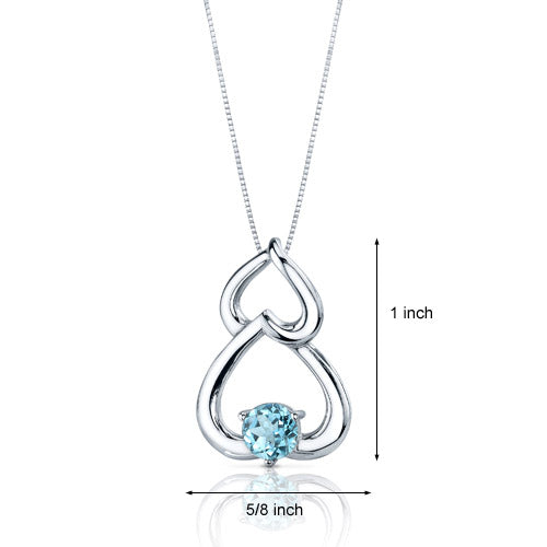 Swiss Blue Topaz Pendant Sterling Silver 1 Carat