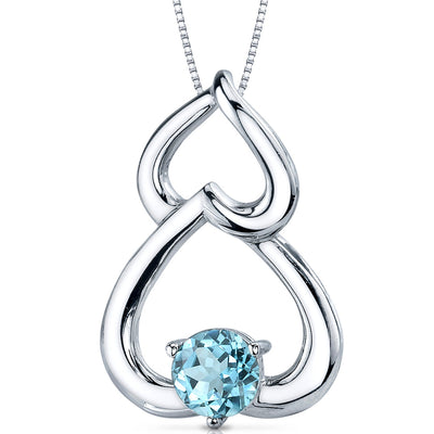 Swiss Blue Topaz Pendant Sterling Silver 1 Carat