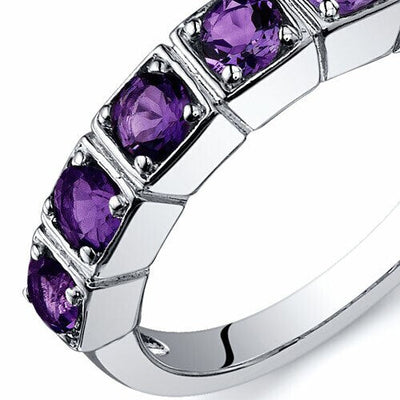 Amethyst Ring Sterling Silver Round Shape 1.75 Carats