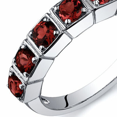 Garnet Ring Sterling Silver Round Shape 1.75 Carats