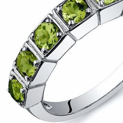 Peridot Ring Sterling Silver Round Shape 1.75 Carats