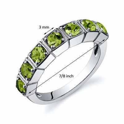 Peridot Ring Sterling Silver Round Shape 1.75 Carats