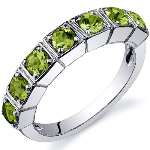 Peridot Ring Sterling Silver Round Shape 1.75 Carats