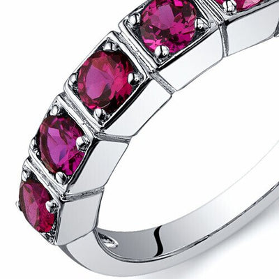 Ruby Ring Sterling Silver Round Shape 1.75 Carats