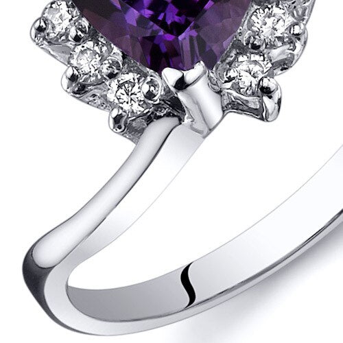 Amethyst Ring Sterling Silver Trillion Shape 1 Carats