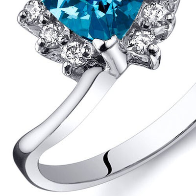 Swiss Blue Topaz Ring Sterling Silver Trillion Shape 1.25 Cts