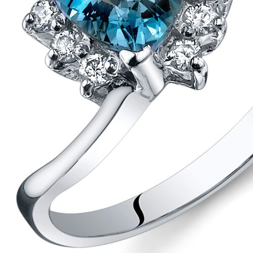 London Blue Topaz Ring Sterling Silver Trillion Shape 1.5 Cts