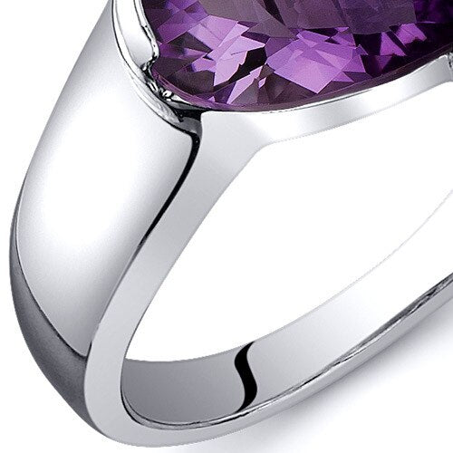 Amethyst Ring Sterling Silver Pear Shape 1 Carats