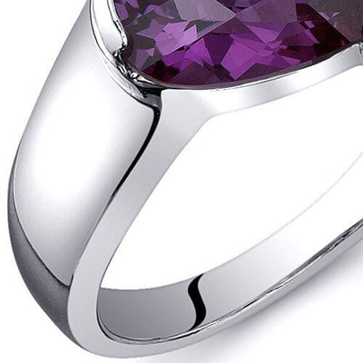 Alexandrite Ring Sterling Silver Pear Shape 1.75 Carats