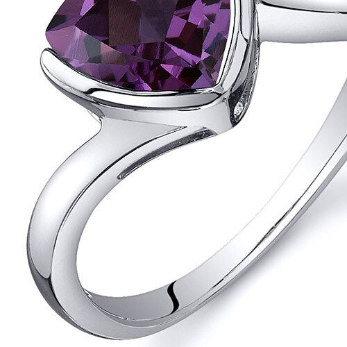 Alexandrite Ring Sterling Silver Trillion Shape 2.5 Carats