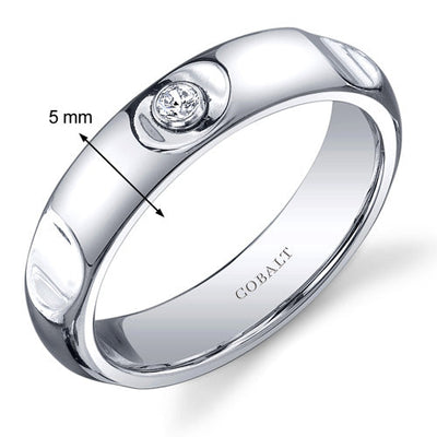 Classic Solitaire 5mm Men's Cobalt Band Size 12