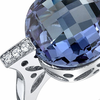 Alexandrite Ring Sterling Silver Round Shape 7 Carats