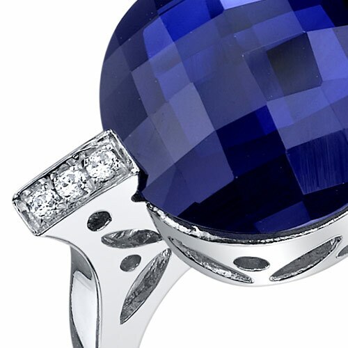 Blue Sapphire Ring Sterling Silver Round Shape 7 Carats