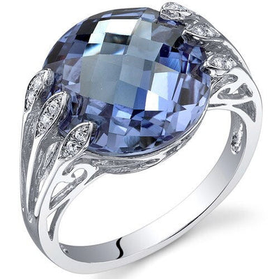 Alexandrite Ring Sterling Silver Round Shape 7 Carats