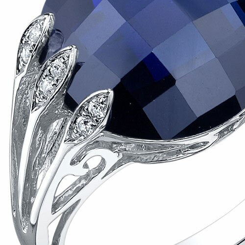 Blue Sapphire Ring Sterling Silver Round Shape 7 Carats