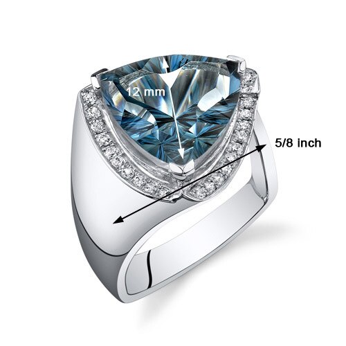 London Blue Topaz Ring Sterling Silver Trillion 7 Carats