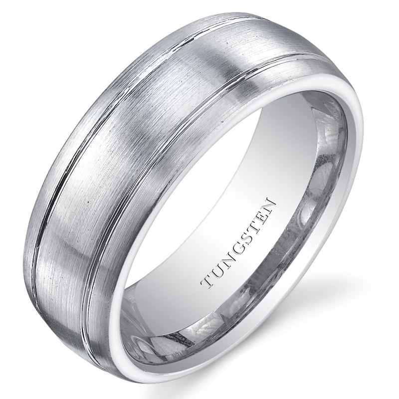 Brushed Finish 8mm Mens Tungsten Band Size 8.5