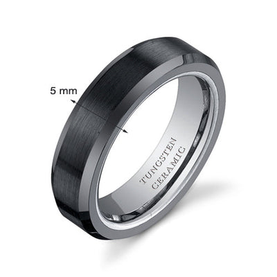 Brushed Center 5mm Womens Tungsten Band Ring Size 7