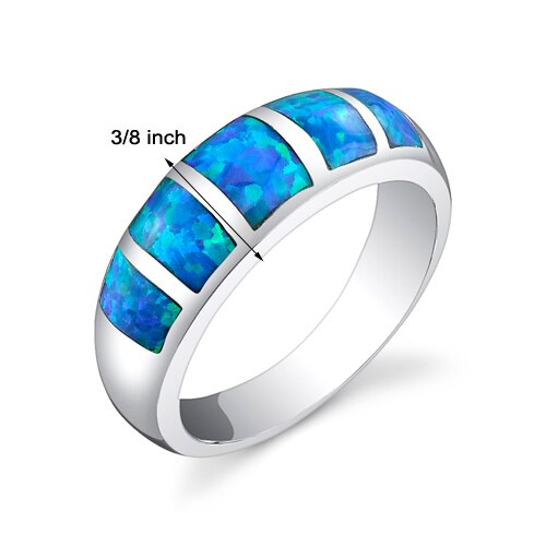 Fiery Blue Opal Ring Sizes 6 to 8 Style